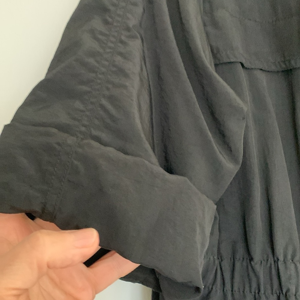 Millard Fillmore Black Spring Fall jkt ,3/4 sleeves,snaps zipper,hidden-hood❤️❤️ - Picture 4 of 14